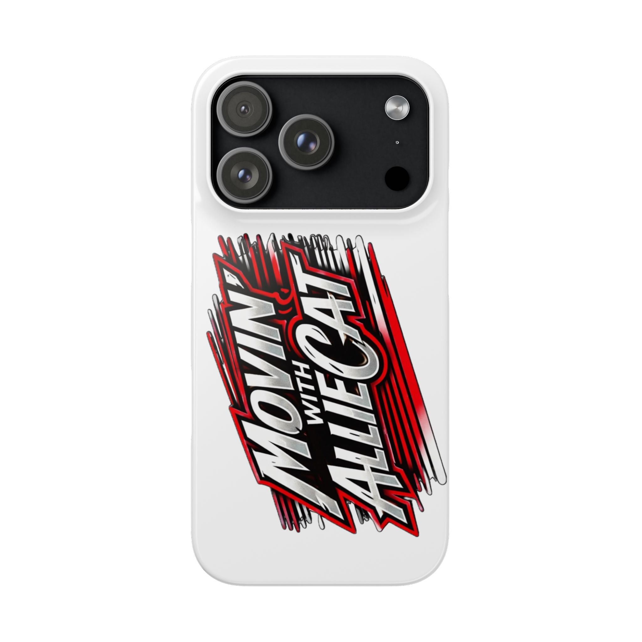 Phone Case — "Moving With Allie Cat" Bold Graphic Protective Snap Case