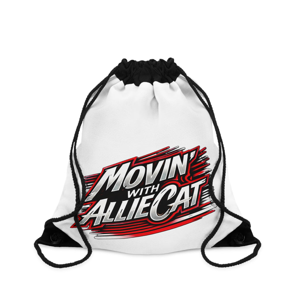 Movin' With AllieCat Drawstring Bag — Sporty Logo Gym Sack