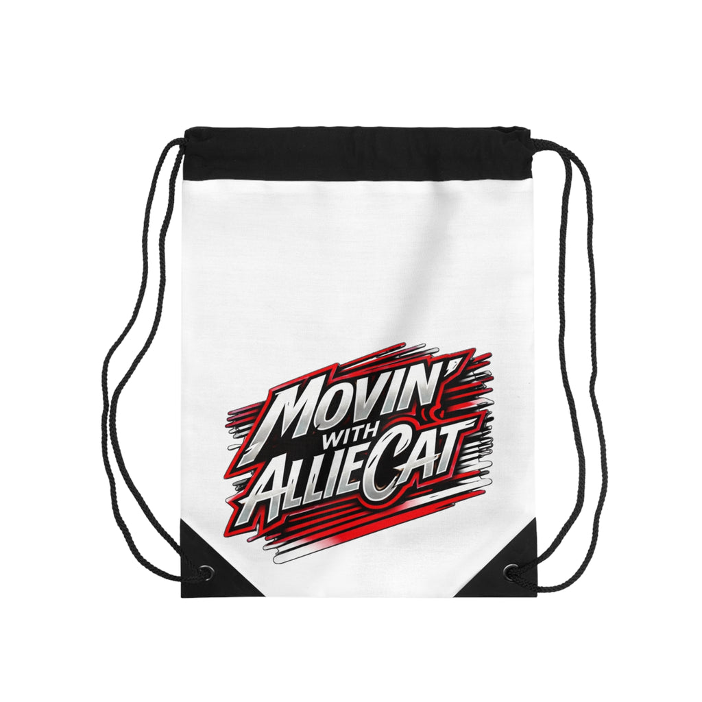 Movin' With AllieCat Drawstring Bag — Sporty Logo Gym Sack
