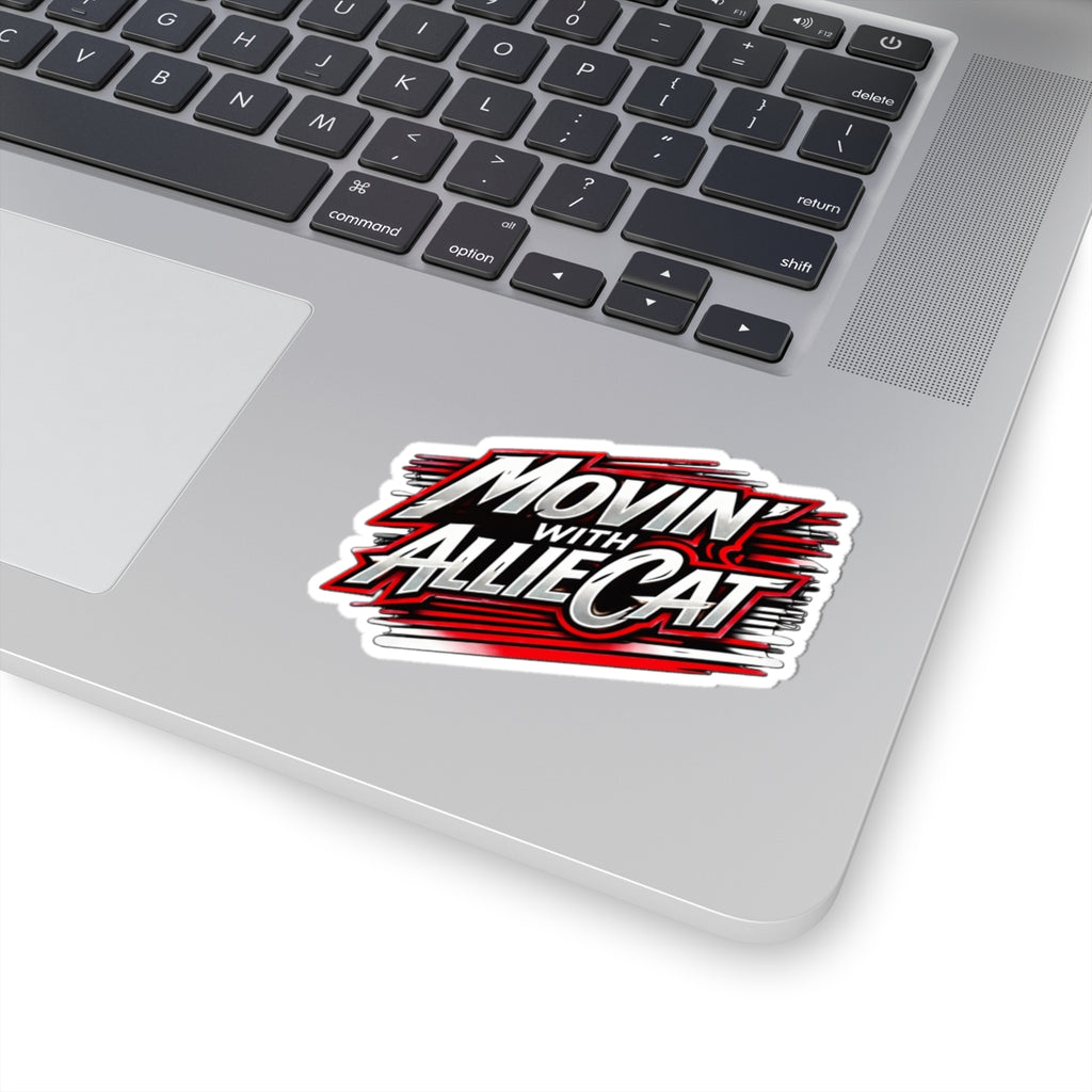 Movin' With AllieCat Sticker — Retro Racing-Decal Laptop & Water Bottle Sticker